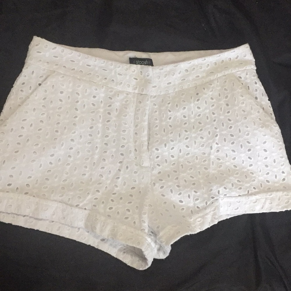 White lace shorts